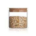 wholesale modern hand blown glass cookie jar with cork